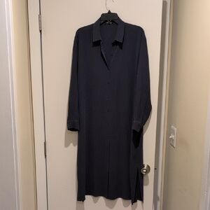 Elegant Blue Shirt Dress